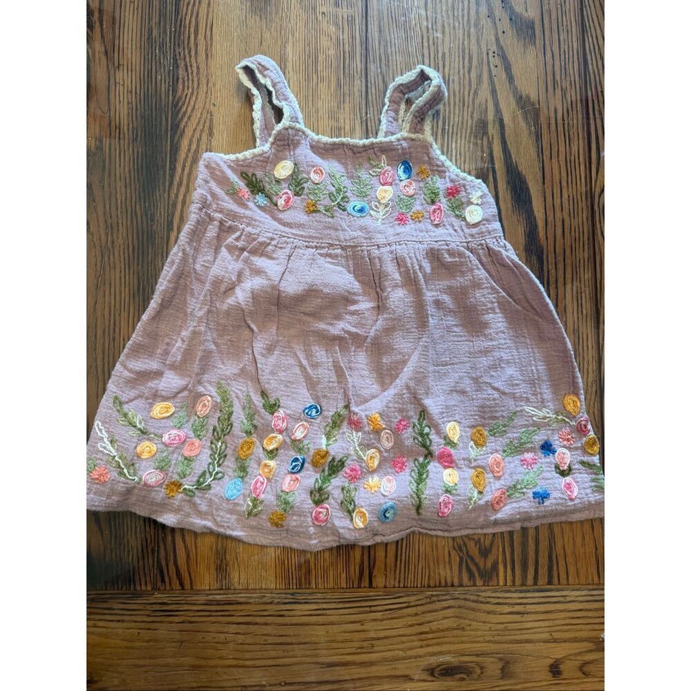 Mimi & Maggie Purple Embroidered Floral Sleeveless Tank Sundress Size 24 Months